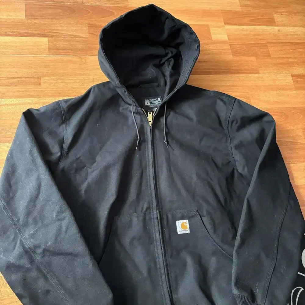 Carhartt J0131-M Loose Fit Black Canvas Zip Hoodie Jacket